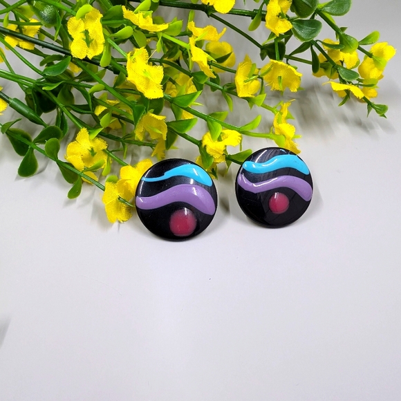 Jewelry - Cute and Vintage Acrylic Button Style Stud Earrings